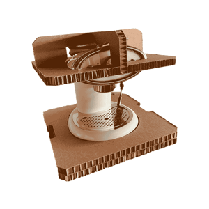 Verpackung Kaffeemaschine aus Wabenpappe
