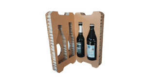 Verpackung aus Wabenpappe für Bierflaschen