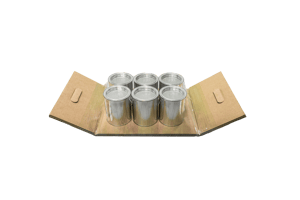 Farbdosen auf Tray für Wickelsystem